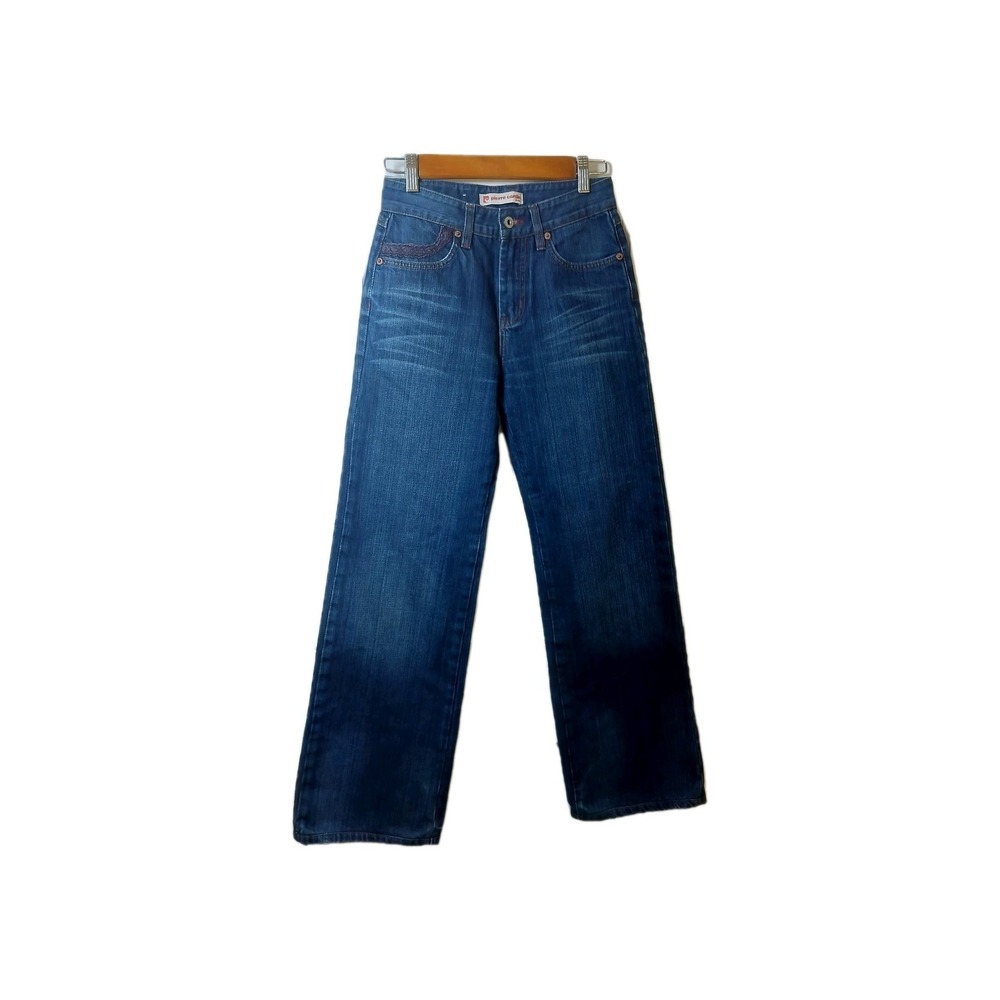 90s High Waisted Pierre Cardin Blue Denim Jeans With Unique Back Pockets Size 27